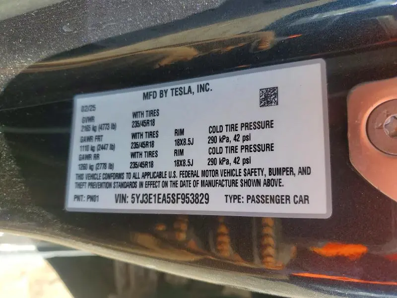 2025 TESLA MODEL 3   