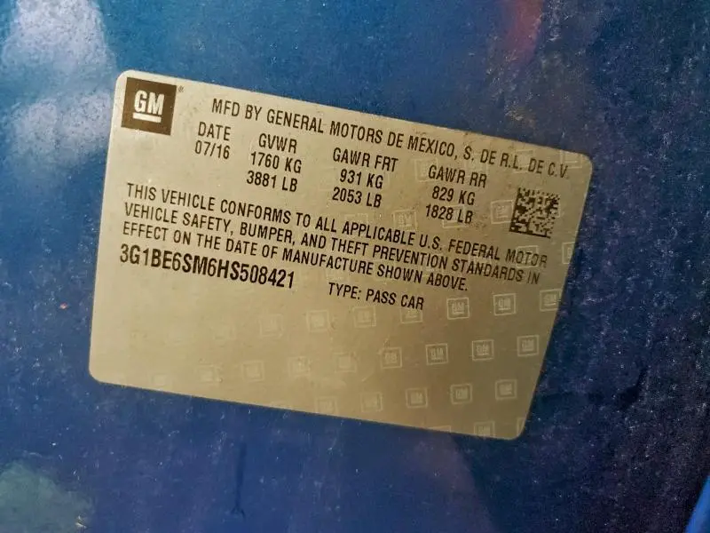 2017 CHEVROLET CRUZE LT  