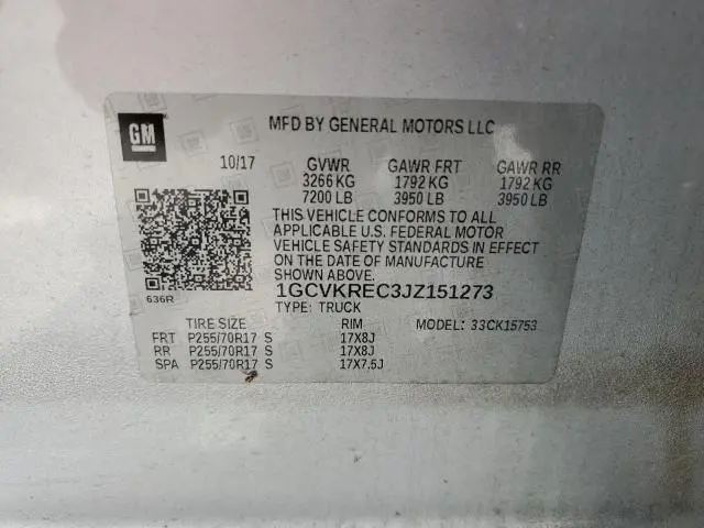 2018 CHEVROLET SILVERADO K1500 LT  