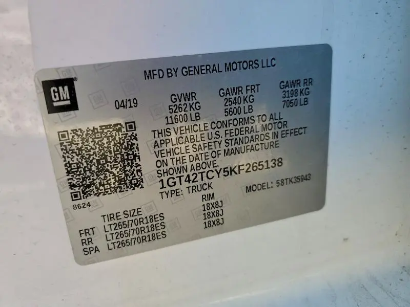 2019 GMC SIERRA K3500  