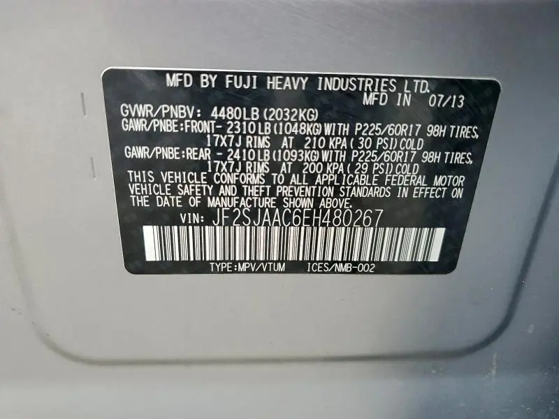 2014 SUBARU FORESTER 2.5I  