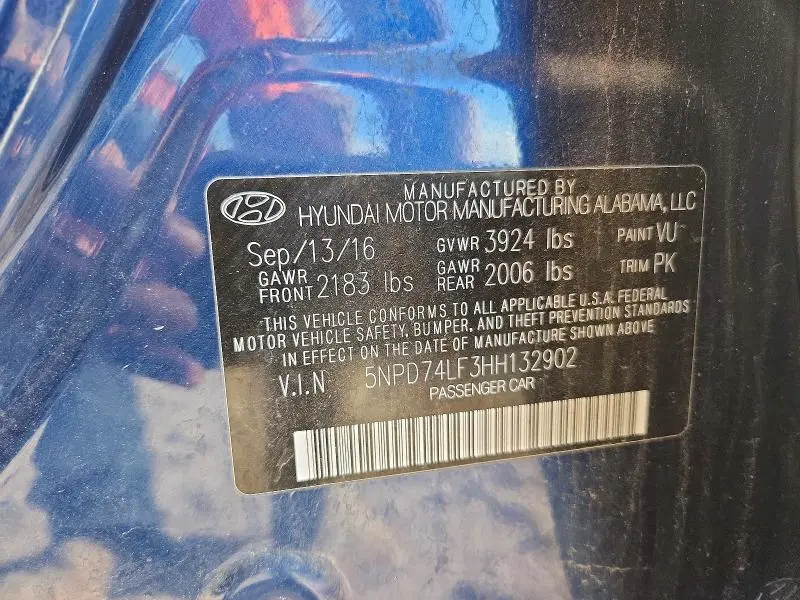2017 HYUNDAI ELANTRA SE  