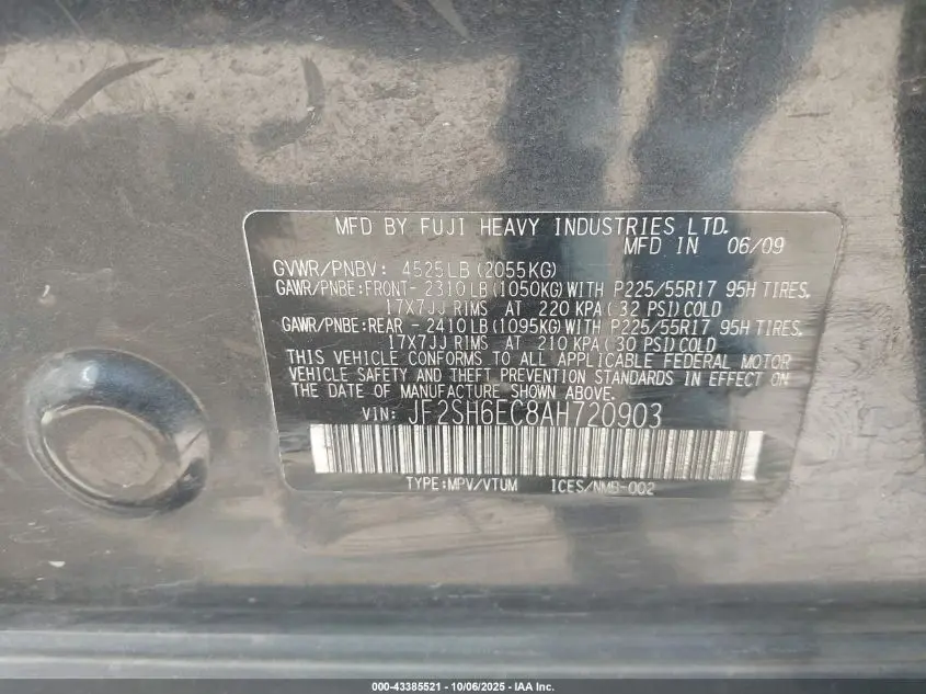 2010 SUBARU FORESTER 2.5XT PREMIUM