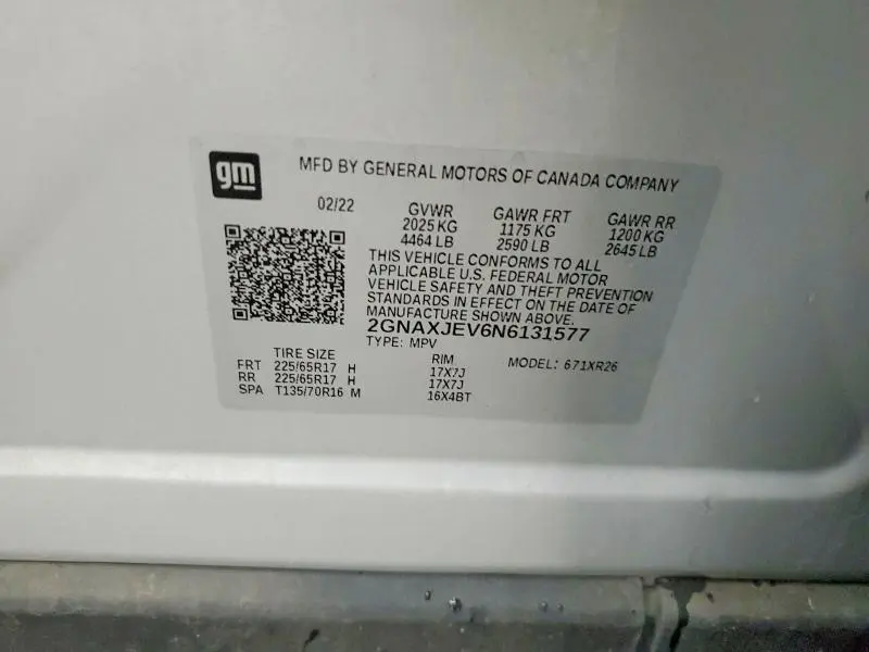 2022 CHEVROLET EQUINOX LT  