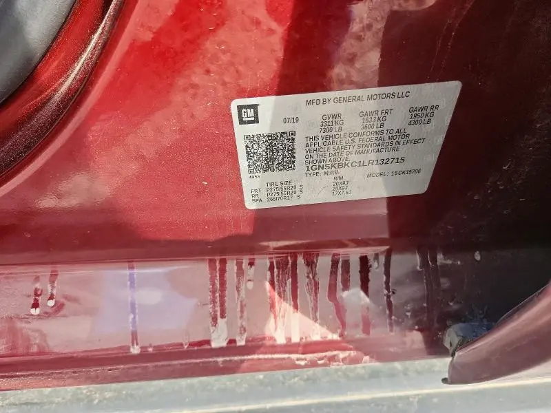 2020 CHEVROLET TAHOE K1500 LT  