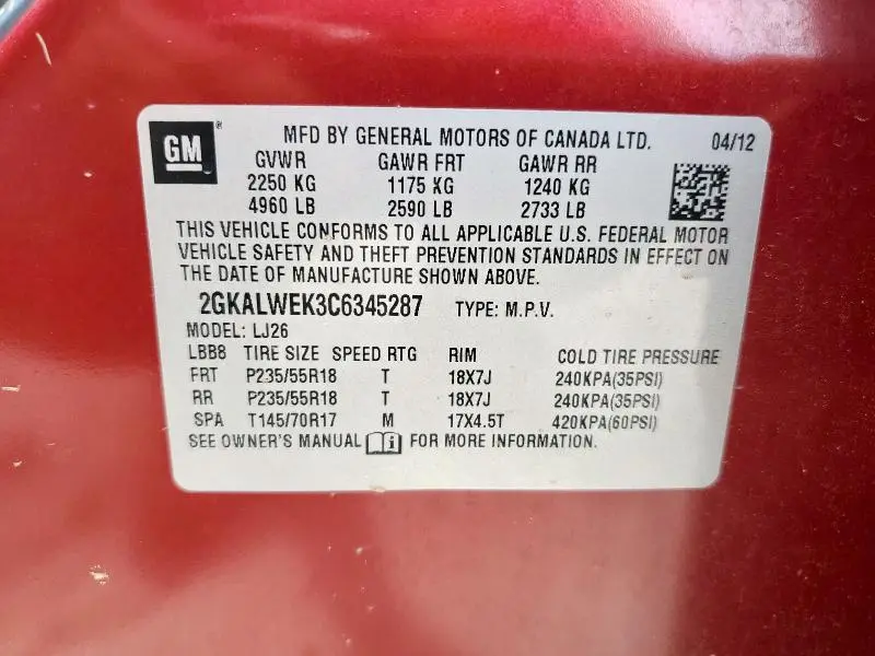 2012 GMC TERRAIN SLT  