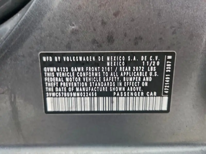 2021 VOLKSWAGEN JETTA S  