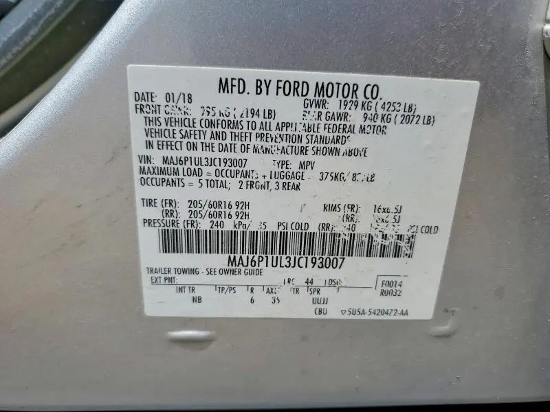 2018 FORD ECOSPORT SE  