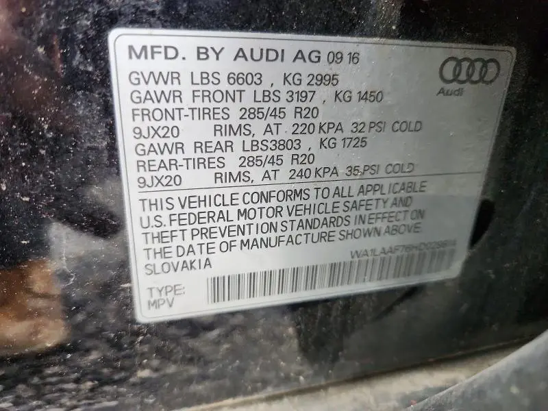 2017 AUDI Q7 PREMIUM PLUS  