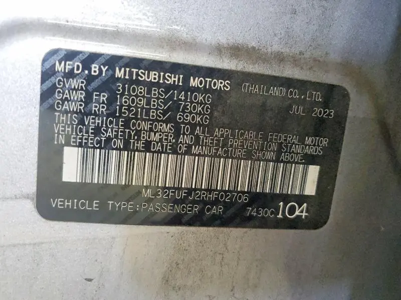 2024 MITSUBISHI MIRAGE G4 ES  