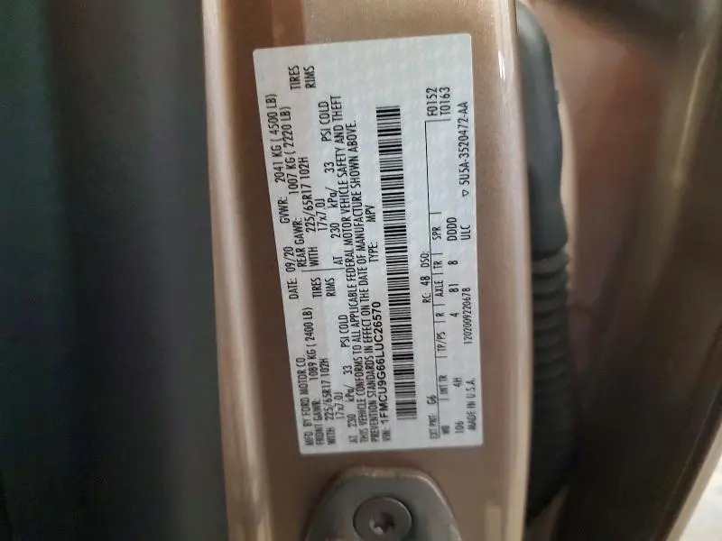 2020 FORD ESCAPE SE  