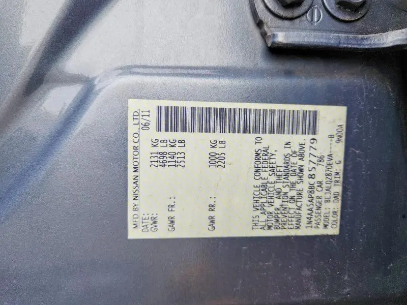 2011 NISSAN MAXIMA 3.5 S  