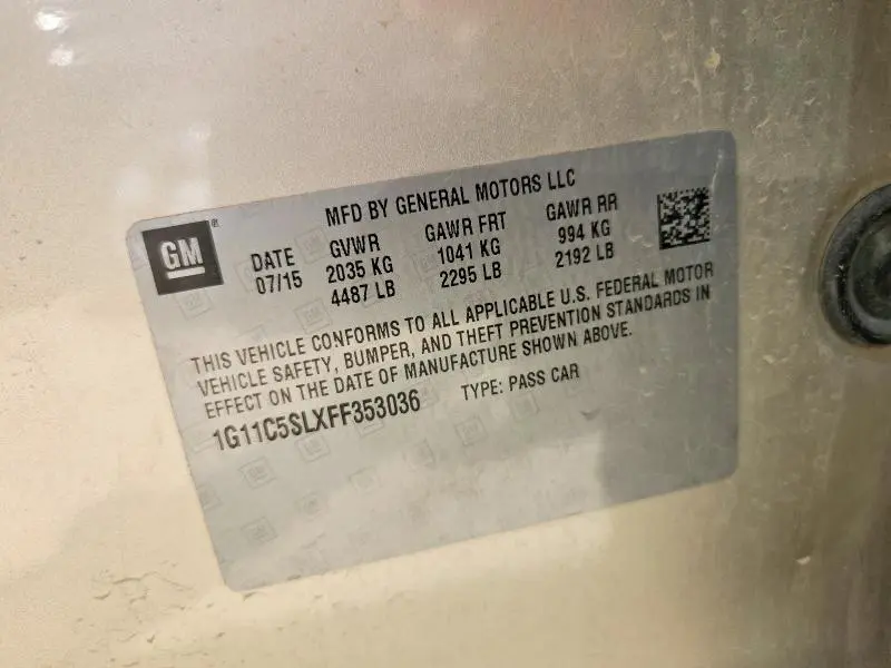 2015 CHEVROLET MALIBU 1LT  