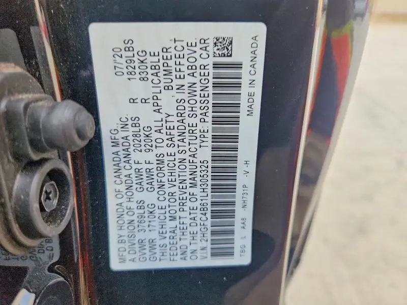 2020 HONDA CIVIC LX  