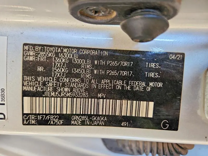 2021 TOYOTA 4RUNNER   