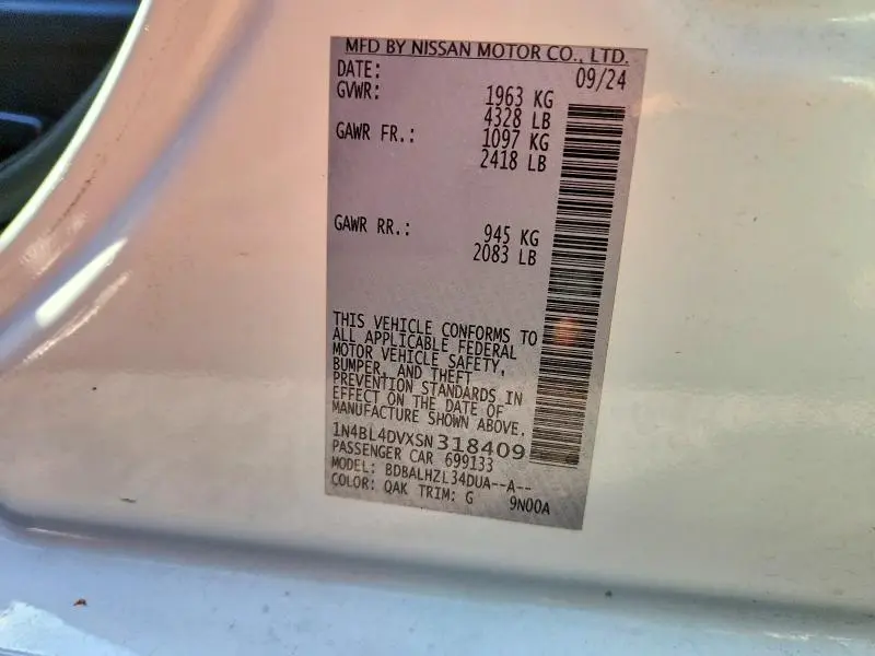 2025 NISSAN ALTIMA 2.5 SV  