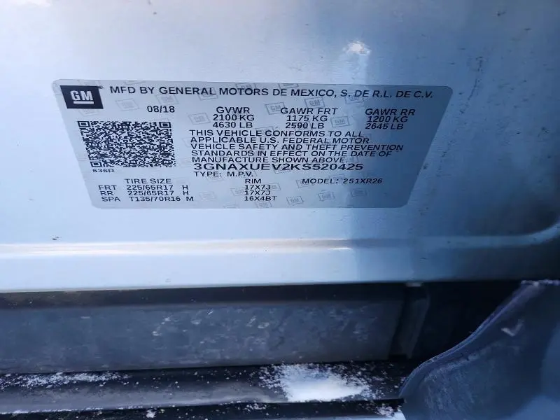 2019 CHEVROLET EQUINOX LT  