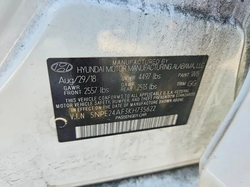 2019 HYUNDAI SONATA SE  