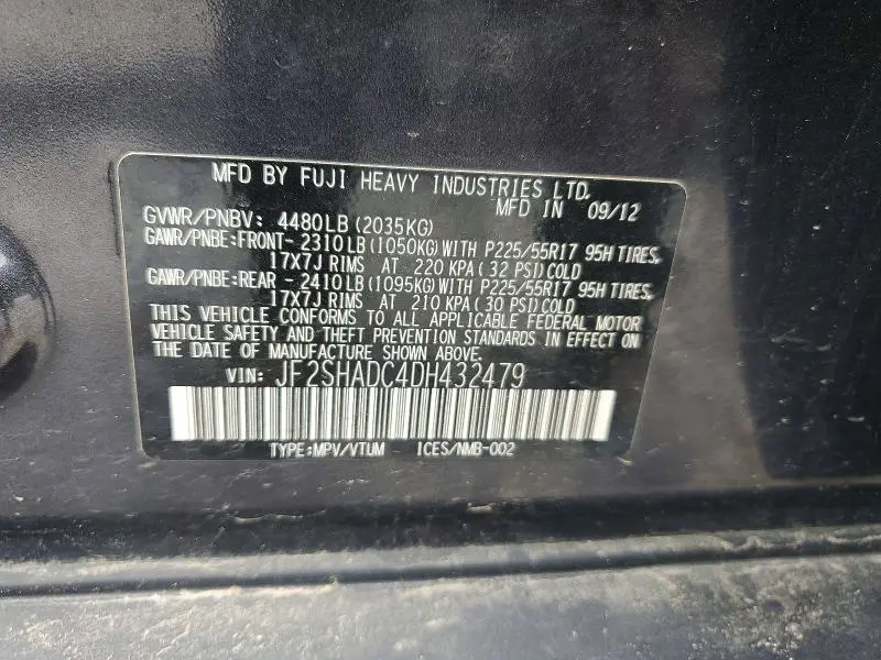 2013 SUBARU FORESTER 2.5X PREMIUM  