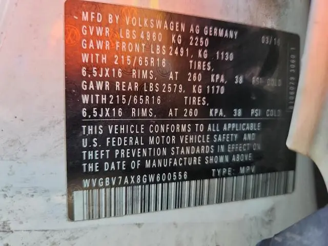 2016 VOLKSWAGEN TIGUAN S  