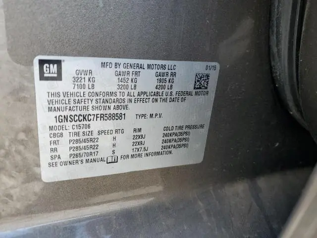 2015 CHEVROLET TAHOE C1500 LTZ  