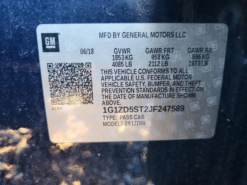 2018 CHEVROLET MALIBU LT  