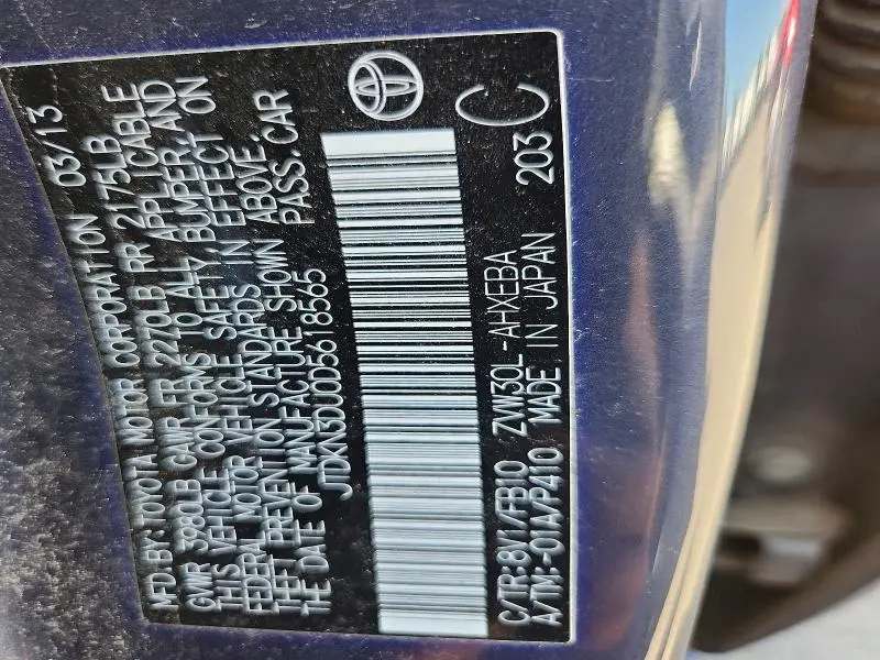 2013 TOYOTA PRIUS TWO  