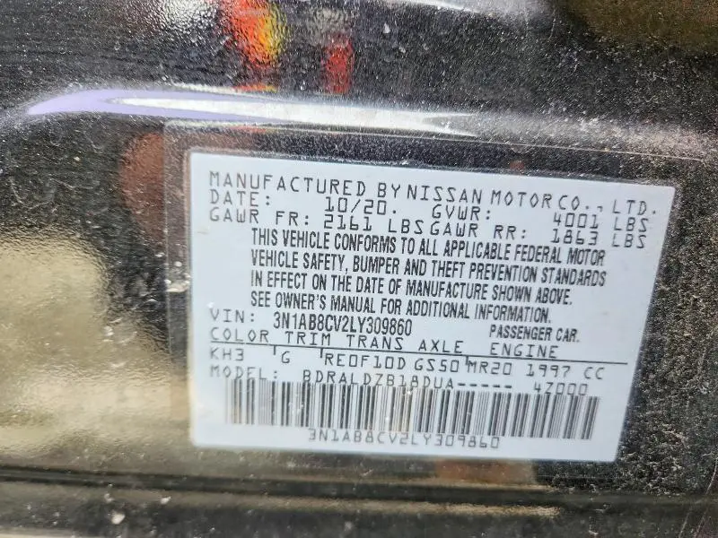 2020 NISSAN SENTRA SV  