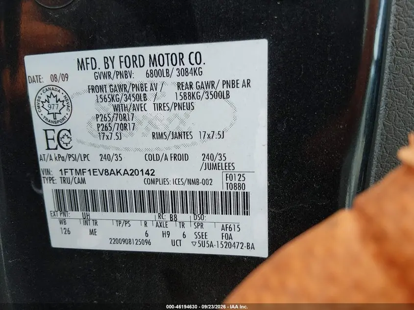 2010 FORD F-150 XL/XLT