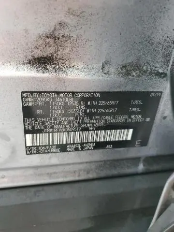 2019 TOYOTA RAV4 XLE  