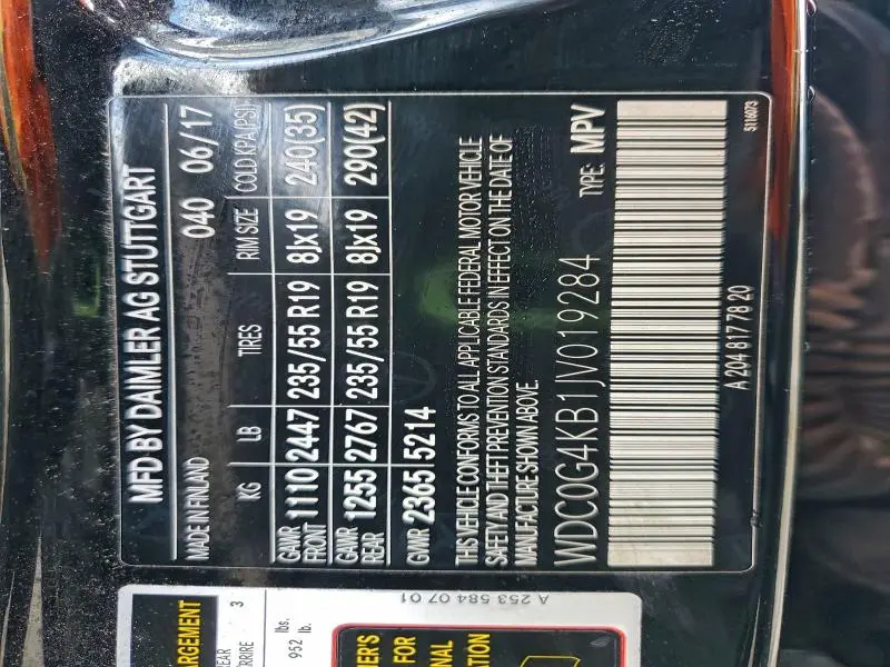 2018 MERCEDES-BENZ GLC 300 4MATIC  