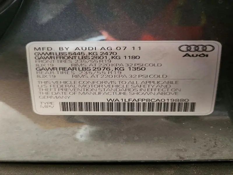 2012 AUDI Q5 PREMIUM PLUS  