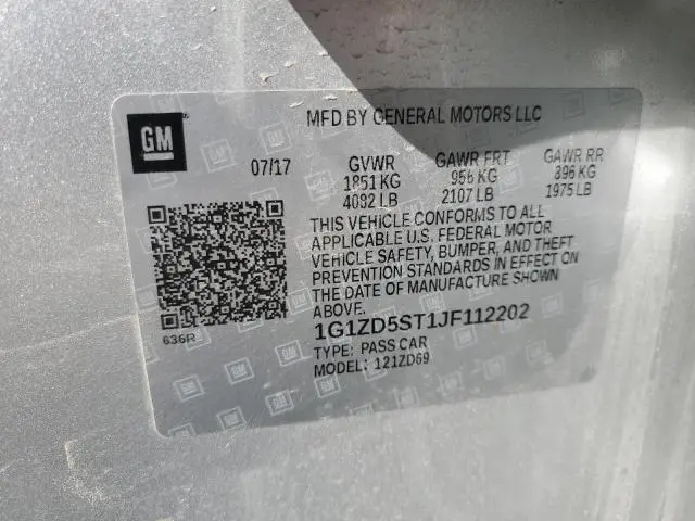 2018 CHEVROLET MALIBU LT  
