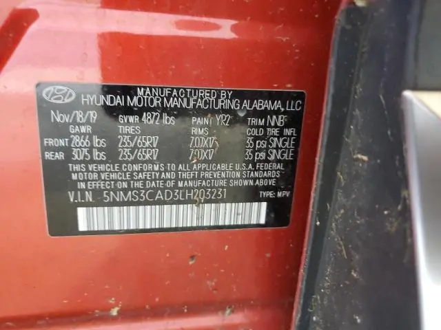 2020 HYUNDAI SANTA FE SEL  