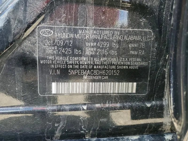 2013 HYUNDAI SONATA GLS  