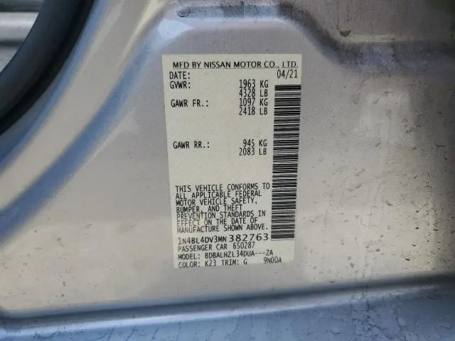 2021 NISSAN ALTIMA SV  