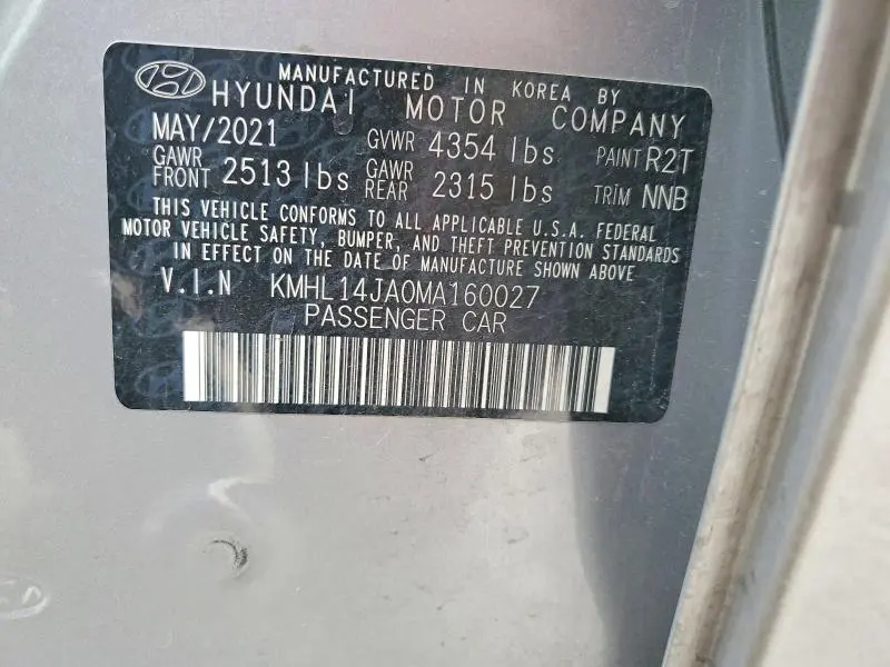 2021 HYUNDAI SONATA SEL  