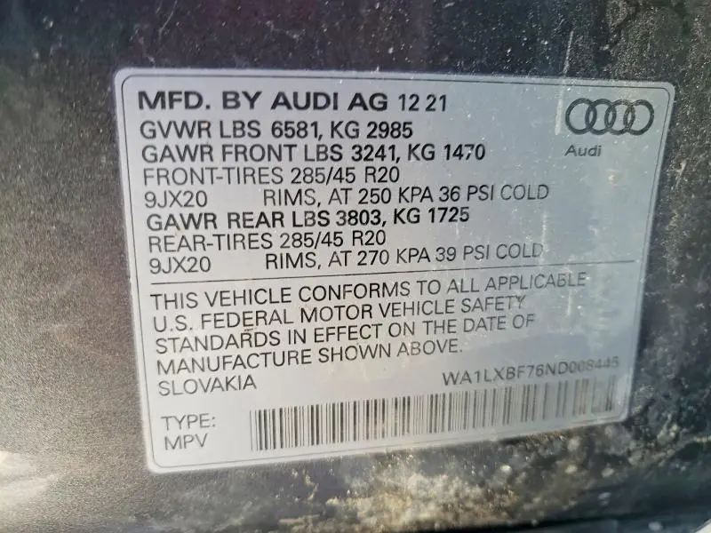 2022 AUDI Q7 PREMIUM PLUS  