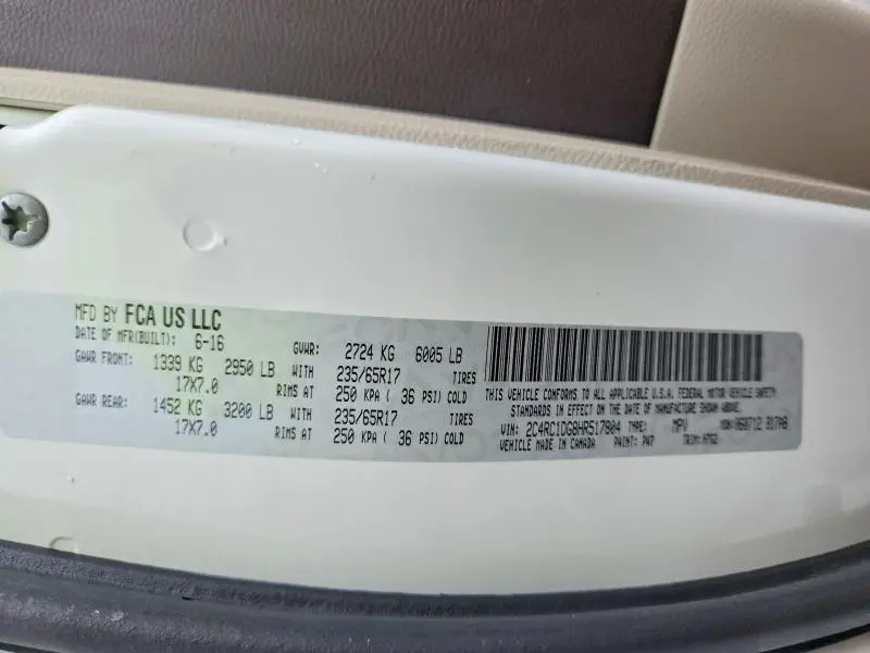 2017 CHRYSLER PACIFICA TOURING  