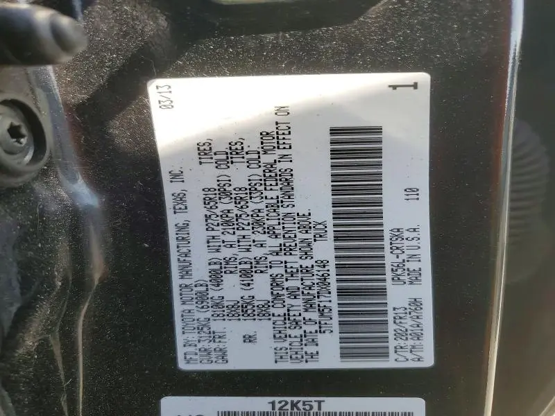 2013 TOYOTA TUNDRA GRADE  