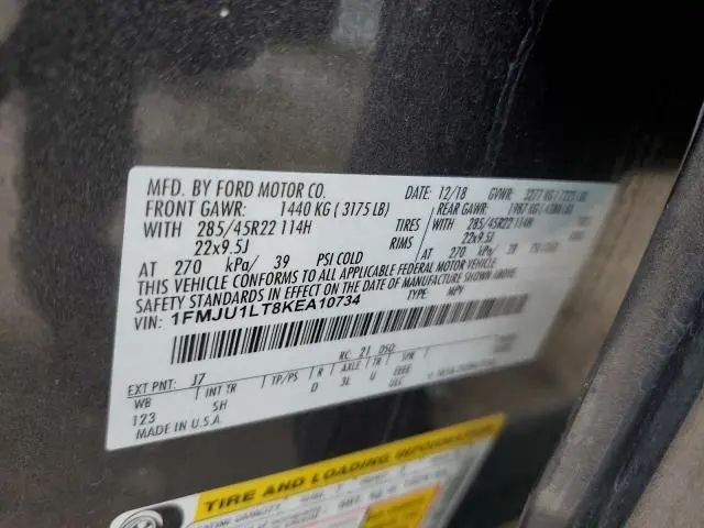 2019 FORD EXPEDITION PLATINUM  