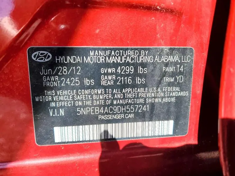 2013 HYUNDAI SONATA GLS  