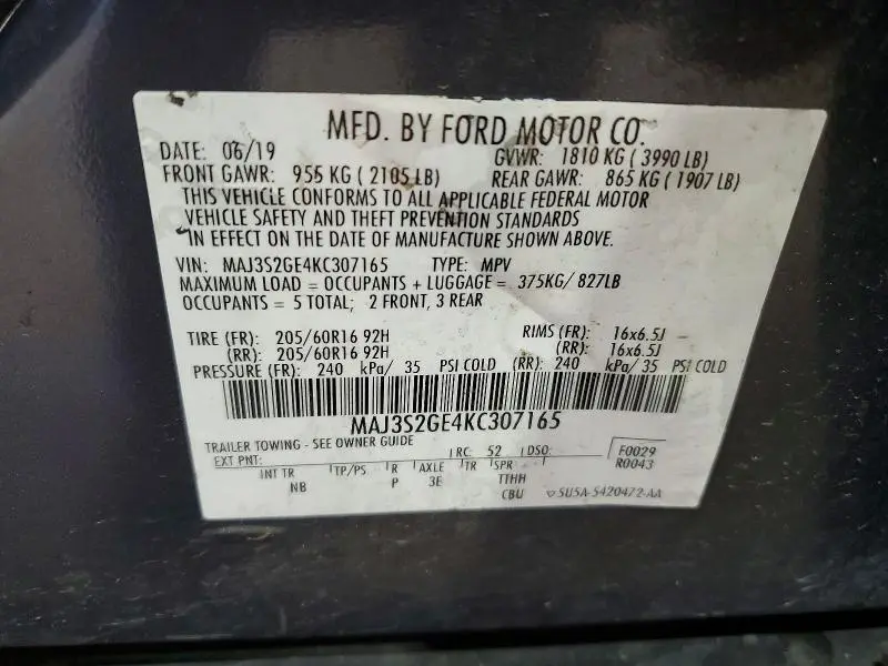 2019 FORD ECOSPORT   