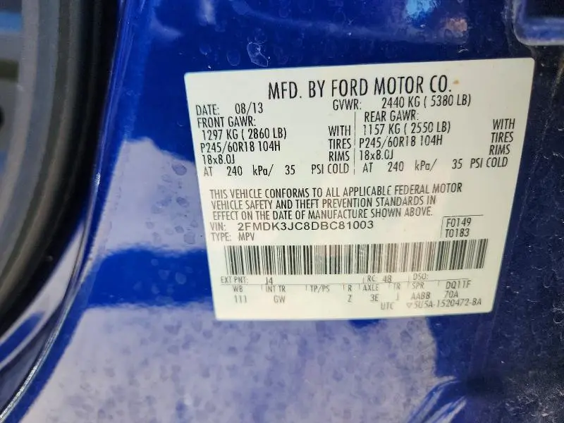 2013 FORD EDGE SEL  