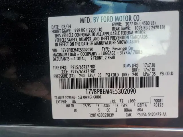 2014 FORD MUSTANG