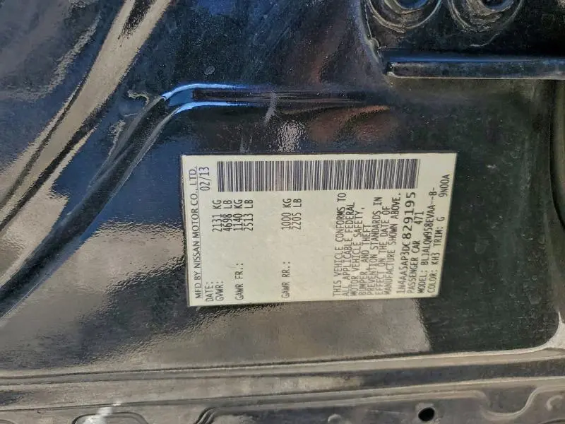 2013 NISSAN MAXIMA S  