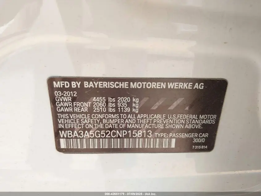 2012 BMW 328I  