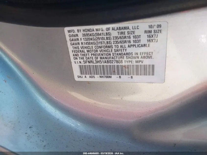 2010 HONDA ODYSSEY EX