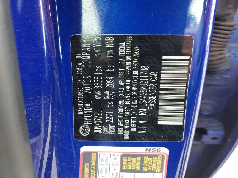 2021 HYUNDAI ELANTRA SEL  