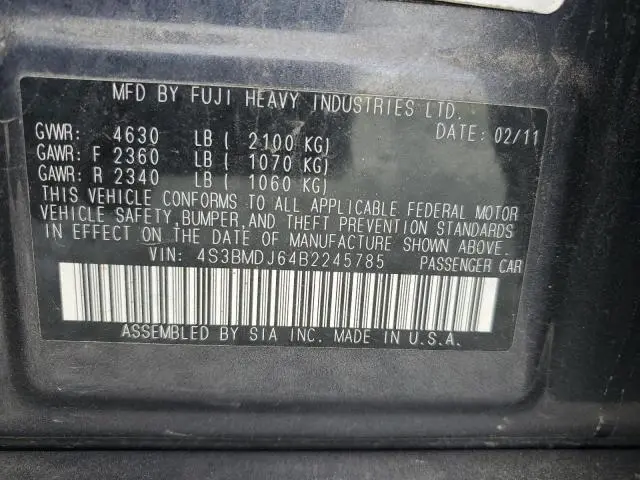 2011 SUBARU LEGACY 3.6R LIMITED